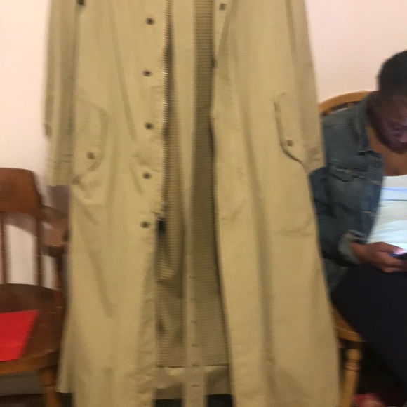 Khaki Kelvin Cline trench coat 51” - Picture 4 of 8